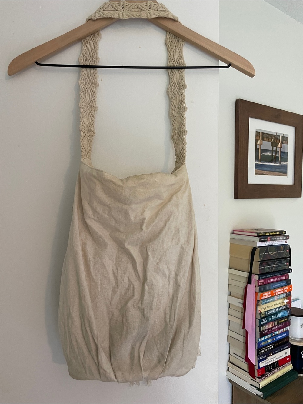 Roxy - Bohemian Macramé Fringe Handbag in Cream - Picture 5 of 9